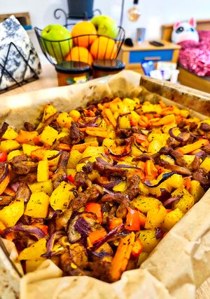 Zöldséges sertéstarja 🥕🫑🥔🧅🧄 recept fotója