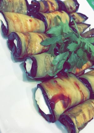 صورة لوصفة لفائف الباذنجان بالجبن