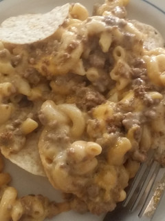 A picture of Taisen's cheesy taco and chips casserole.