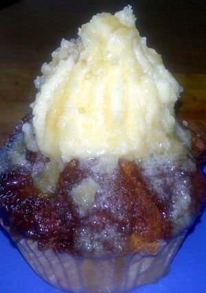 A picture of Sig's Salted Caramel and dark Toffee Cupcakes.