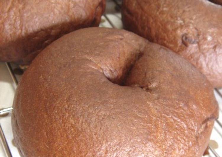 Easiest Way to Prepare Homemade Cocoa &amp; White Chocolate Bagels