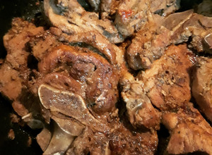 Una foto de Chuletas con naranja y jengibre