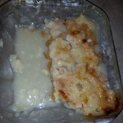 A picture of Easiest 10 minute prep peach cobbler!.