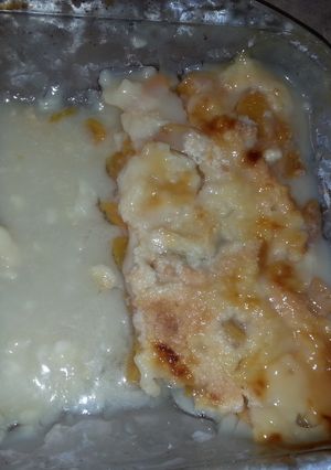 A picture of Easiest 10 minute prep peach cobbler!.