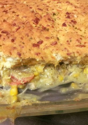 A picture of Cheddar Bay Chicken Pot Pie.