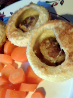 A picture of Sausage Popovers (aka Mini Toad-in-the-Holes).