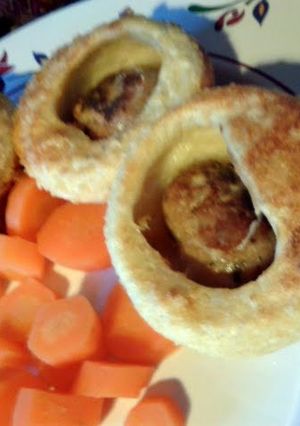 A picture of Sausage Popovers (aka Mini Toad-in-the-Holes).
