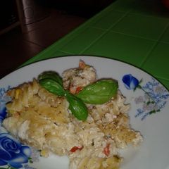 A picture of Shish Tawook Pasta Bake.