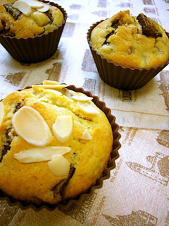A picture of Easy Chocolate Banana Muffins with Pancake Mix (no extra butter or sugar).