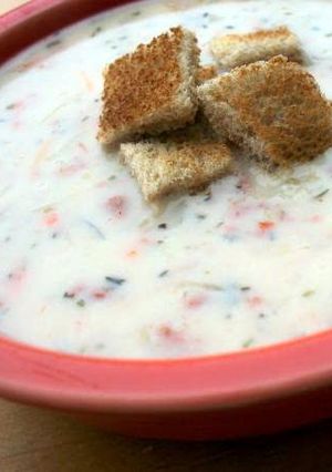 A picture of Cream of Reuben Soup.
