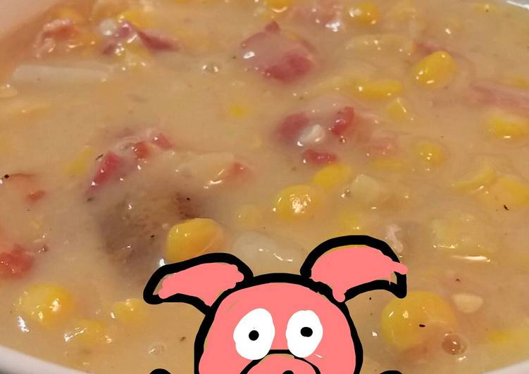 Recipe of Homemade Creamy Bacon Corn Chowder