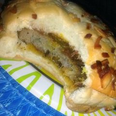 A picture of Onion lovers Turkey burger.