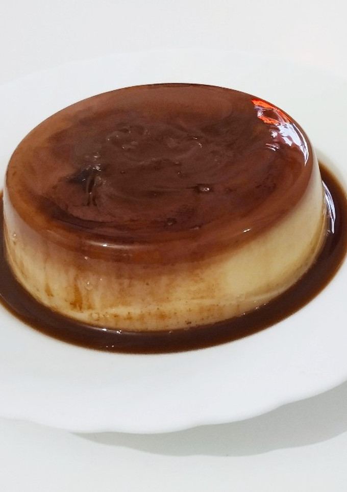 Una foto de Flan proteico microondas sin azúcar