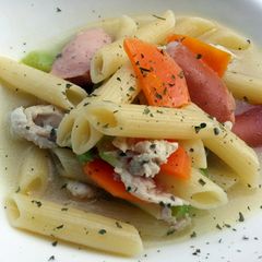 A picture of Penne In Chicken Soup.