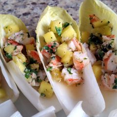 A picture of Shrimp and Mango stuffed Endives.