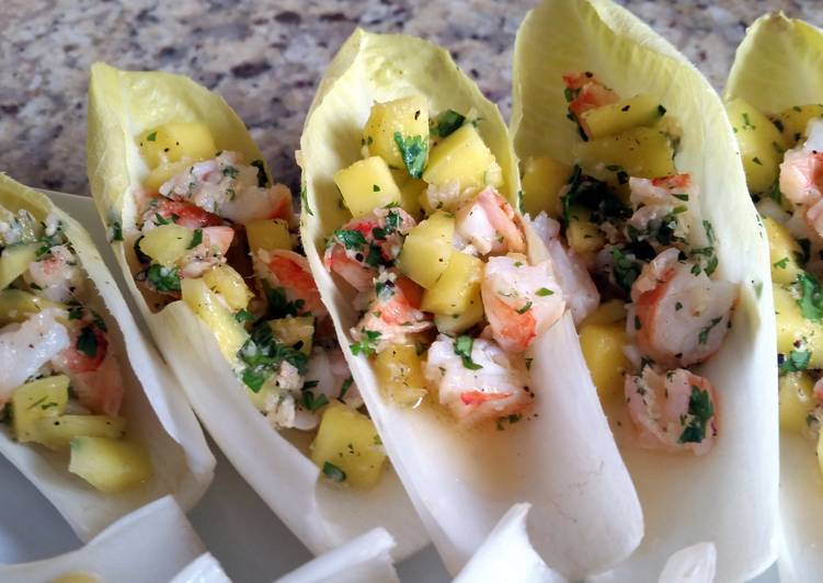 Step-by-Step Guide to Prepare Super Quick Homemade Shrimp and Mango stuffed Endives