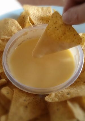 A picture of Vickys 'Velveeta' Cheese with Vegan Options.