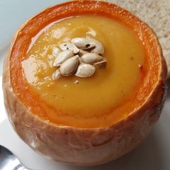 A picture of Vickys Roasted Butternut Squash & Parsnip Soup GF DF EF SF NF.