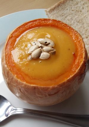 A picture of Vickys Roasted Butternut Squash & Parsnip Soup GF DF EF SF NF.