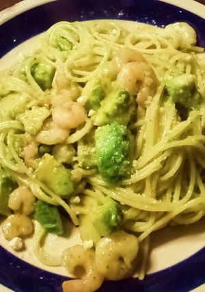 A picture of Shrimp and Avocado Pesto.