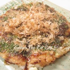 A picture of Fluffy and Soft~ Nagaimo Yam and Cabbage Okonomiyaki.