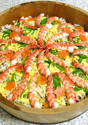 A picture of Chirashi Sushi (Scattered Sushi).
