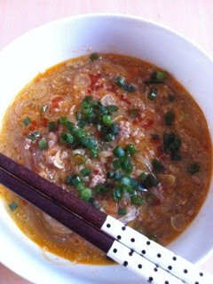 A picture of Easy Dan Dan Soup with Ground Sesame Seeds and Doubanjiang.