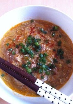 A picture of Easy Dan Dan Soup with Ground Sesame Seeds and Doubanjiang.