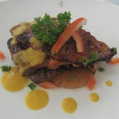 A picture of Smoke Chicken With Orange Sauce.