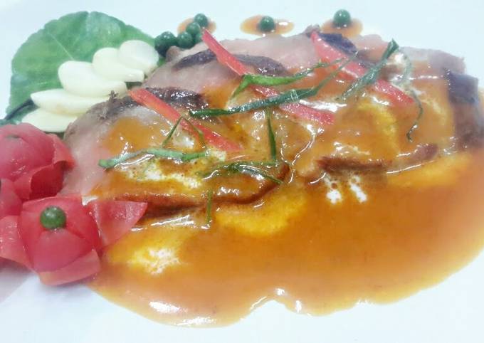 Kanya's Seared Duck Breast with Red Curry Sauce