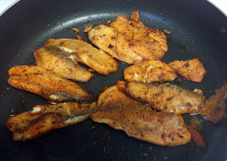 Simple Way to Make Speedy Lemon spice pan fried tilapia