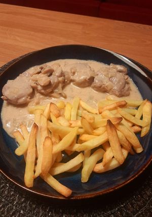 Una foto de Solomillo en salsa de nata, sidra y miel