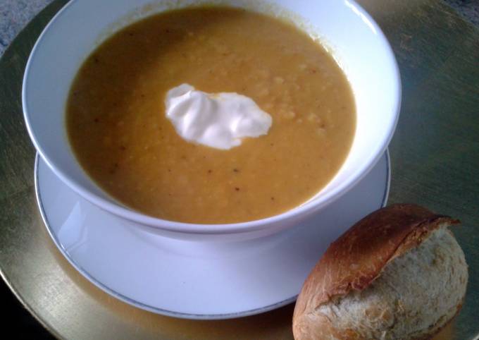Simple Way to Prepare Speedy Curried Roasted Root Veg Soup
