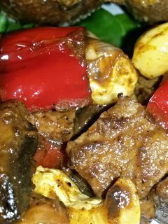 A picture of Sig's Curry with Nuts,Peppers and Micro Protein ( Quorn ).