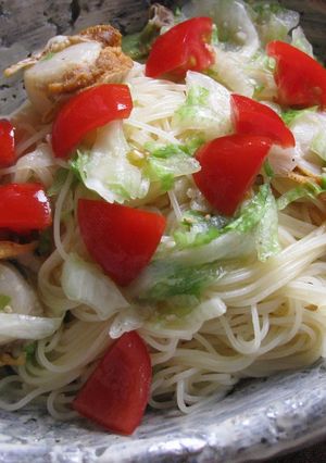 A picture of Chilled Creamy Pasta with Soy Milk.