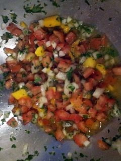 A picture of mango salsa.