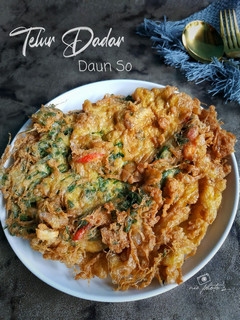 Foto resep Telur Dadar Daun So (Melinjo)