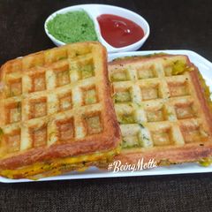 A picture of Aloo Masala Sandwich Waffle.