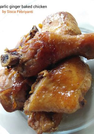 A picture of Garlic ginger chicken baked.