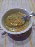 Sopa con verduras deshidratadas y sémola