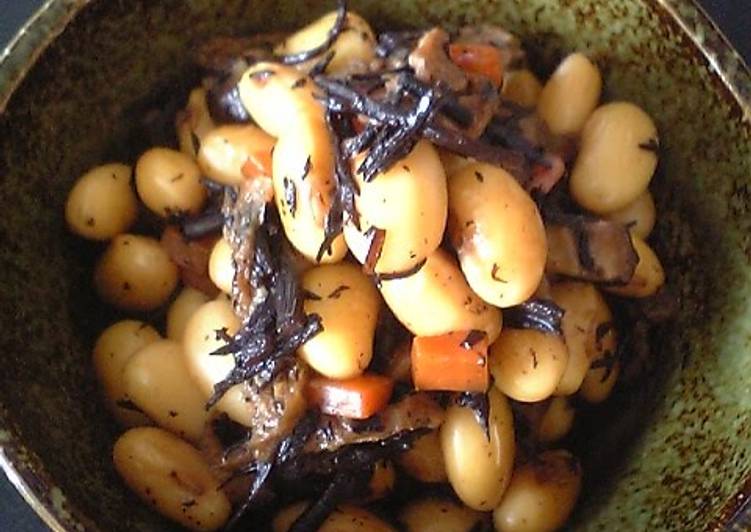 Simple Way to Prepare Quick Hijiki Seaweed &amp; Soy Bean Simmer