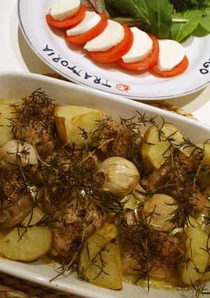A picture of Easy Oven-Roasted Chicken with Rosemary.