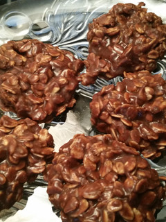 A picture of Chocolate No - Bake Cookies.