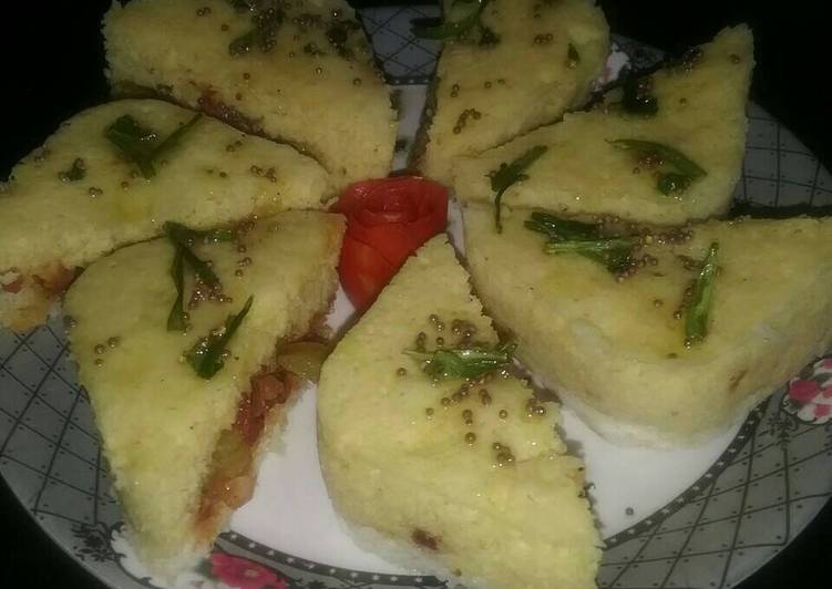 Bread sandwich dhokla