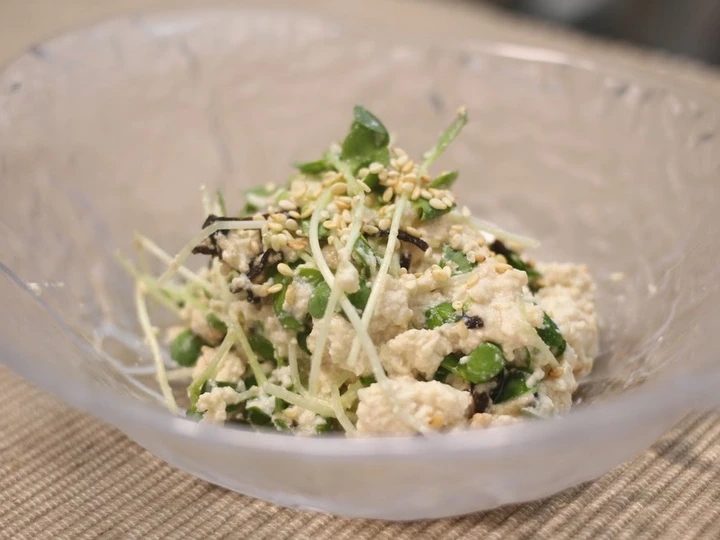 Easy Steps to Prepare|Recipe} Tossed Tofu and Daikon Radish Sprout Salad the Delicious