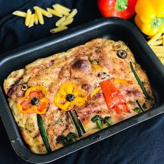 A picture of “Beetroot Italian Focaccia Bread”.