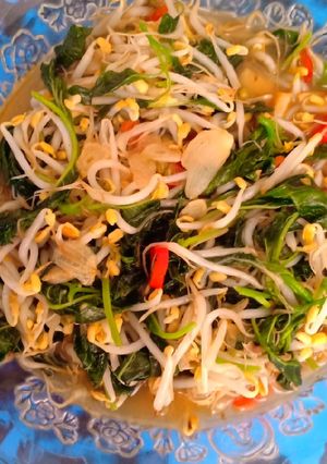 Foto resep Tumis toge bayam