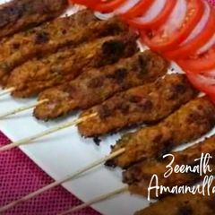 A picture of Pan Grilled Chicken Mince Seekh Kababs.