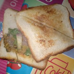 A picture of Moong dal toast.
