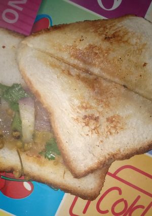 A picture of Moong dal toast.